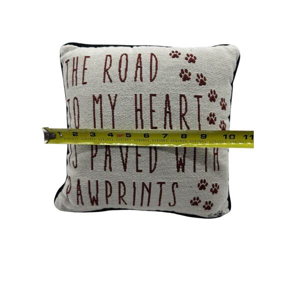 The Manual WoodWorkers & Weavers Double Side Dog Heart Embroidered Pillow 12x12” - Picture 4 of 8
